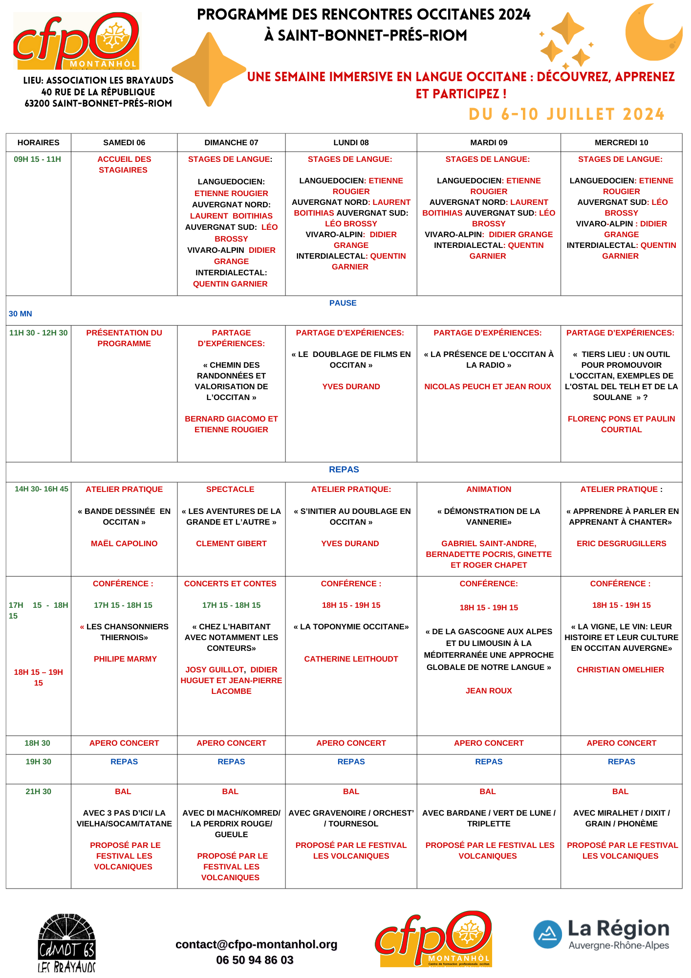 Las Rescontradas occitanas d’Auvèrnhe 2024